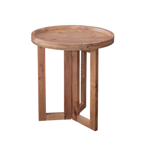 The Twillery Co.® Leesburg Solid Wood Round Tray Top End Table